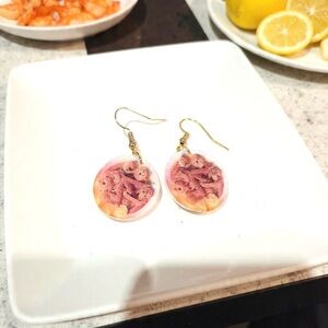 Handmade Shrimp and Crab Legs Drop Earrings